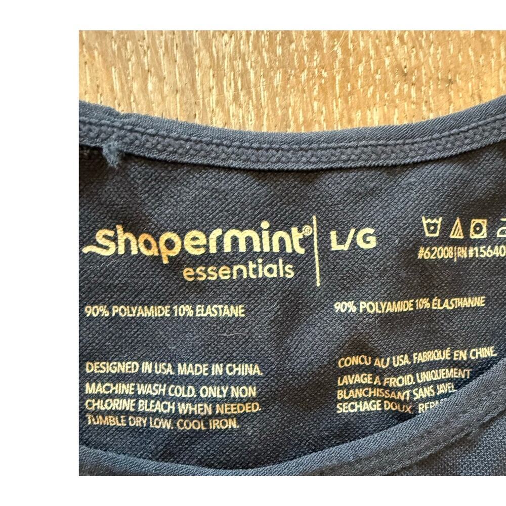 SHAPERMINT Black Compression Scoop Neck Cami Tank Top Shirt size L Shapewear - Picture 2 of 5